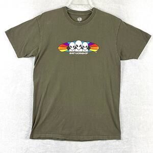 VTG Alien Workshop TShirt Men M Olive Gray Rainbow Skate Surf Streetwear Y2K